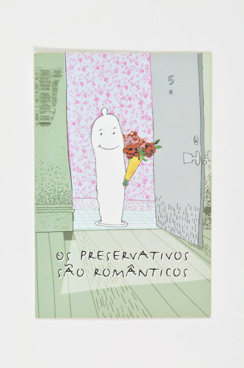 Abraço carte postale "Os preservativos sao romanticos" (Les préservatifs sont romantiques) Portugal 1998/9 2003.109.117 Photo Mucem