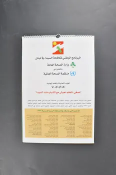 Programme National de Lutte contre Le Sida (PNLS) calendrier Calendrier 2000 (texte en arabe) Liban 2000 2005.119.8  Photo Mucem