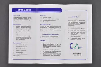 Groupement de Prévention et d'accueil Lillois Dépliant "Entr'Actes. Une action avec et pour les personnes prostituées" France 2005 2005.12.1  Photo Mucem