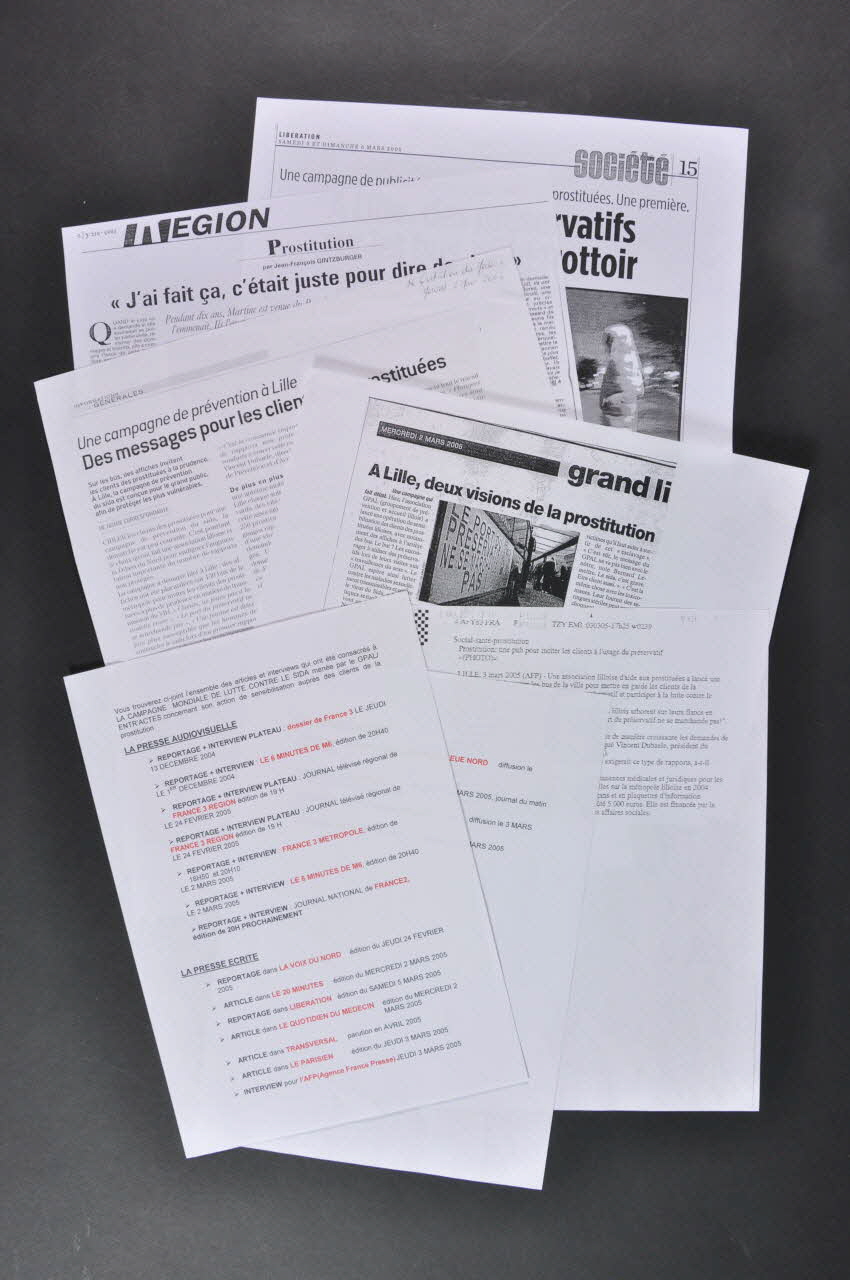 Groupement de Prévention et d'accueil Lillois Coupure de presse Nord-Pas-de-Calais, France 2005/2 2005.12.6.1-6 Photo Mucem