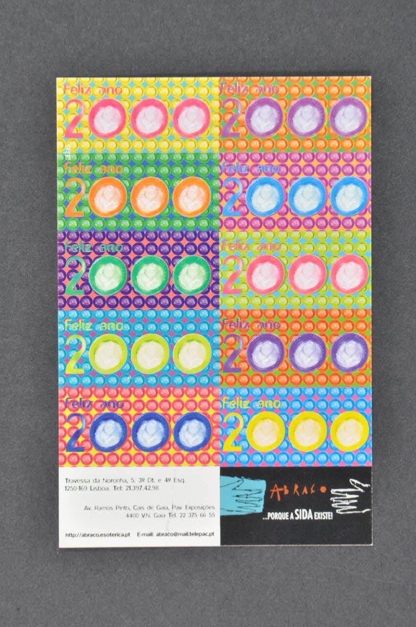 Abraço carte postale "Feliz ano 2000" (Bonne année 2000) Portugal 2000 2003.109.129 Photo Mucem