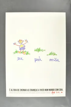 Abraço affiche Affiche "E altura de ensinar as crianças a viver num mundo com sida" (C'est le moment d'apprendre aux enfants à vivre dans un monde avec le sida) Portugal 1997 2003.109.13 Photo Mucem