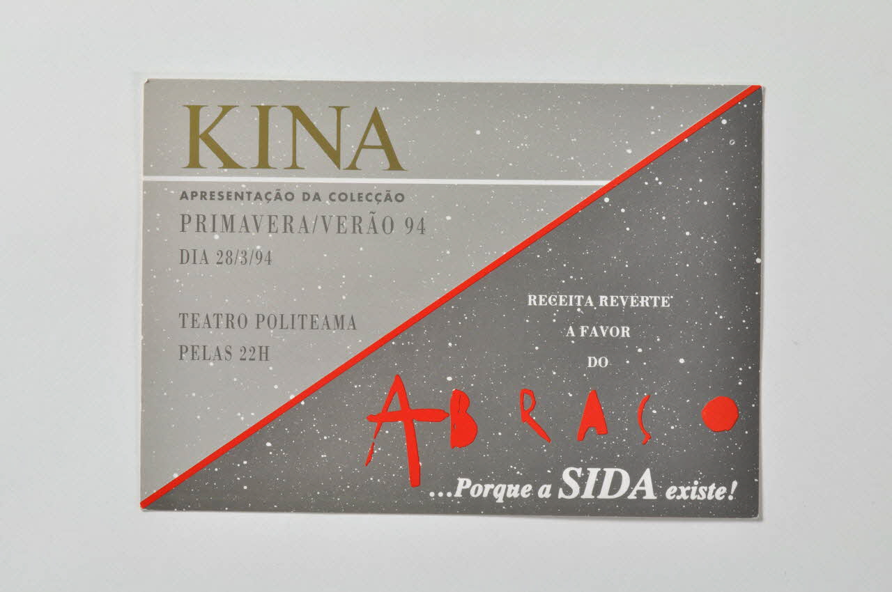 Abraço carte d'invitation "Kina" Portugal 1994 2003.109.137 Photo Mucem