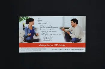 Krajowe Centrum Ds Aids (The National Aids Center) flyer "Zrobmy test na HIV Dzisigi" (traduire) Pologne 2003 2005.120.27 Photo Mucem