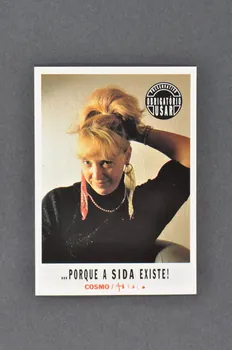 Abraço, Cosmo carte "Preservativo obrigatorio Usar" (Ana Bola) (Préservatif. Usage obligatoire.) Portugal 1993 2003.109.145  Photo Mucem