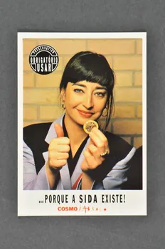 Abraço, Cosmo carte postale "Preservativo obrigatorio Usar" (Paula Moura Pinheiro) (Préservatif. Usage obligatoire.) Portugal 1993 2003.109.146  Photo Mucem