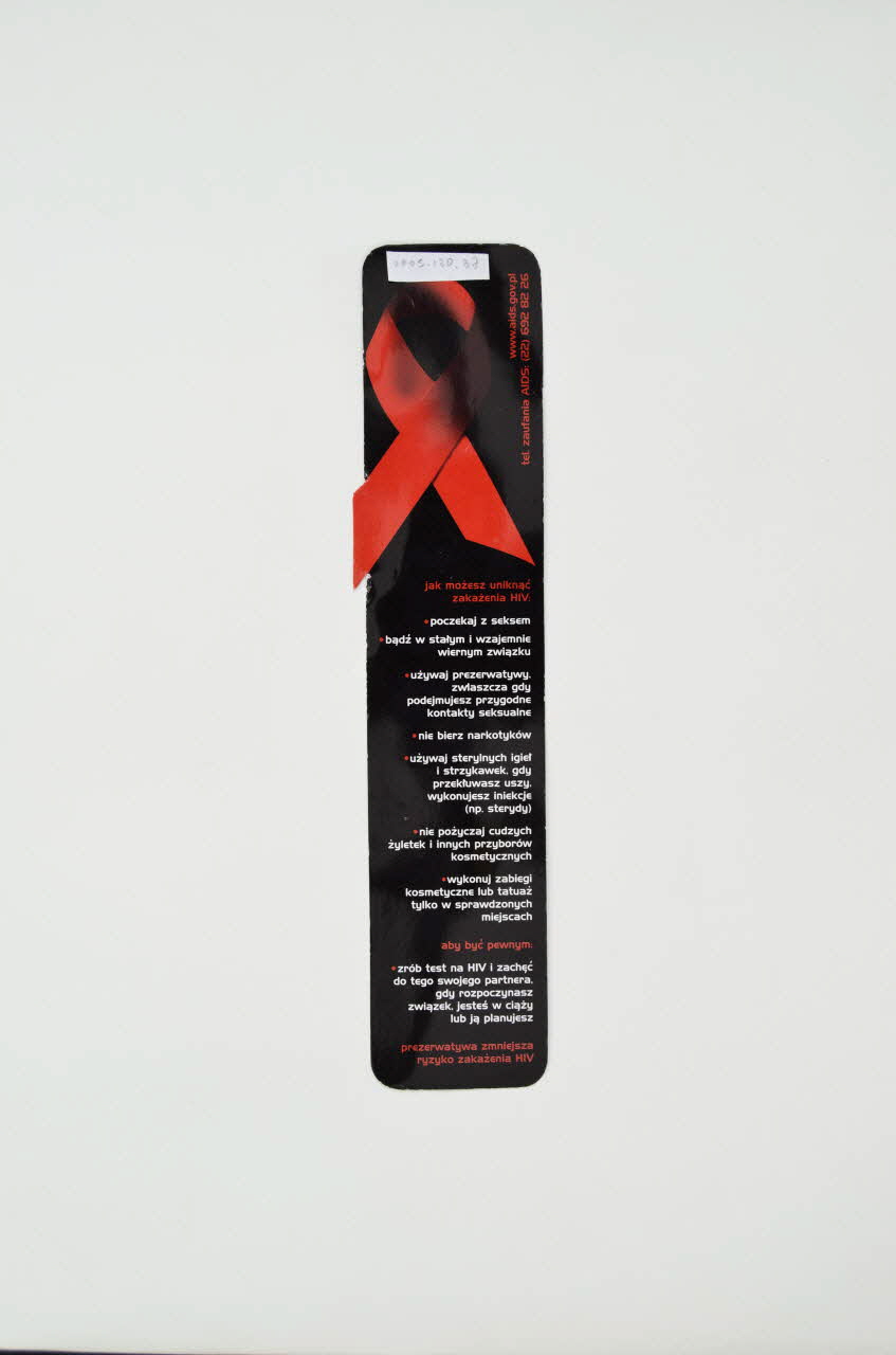 marque-page "Jak mozesz uniknac zakazenia HIV" (traduire) 2005.120.37 Photo Mucem