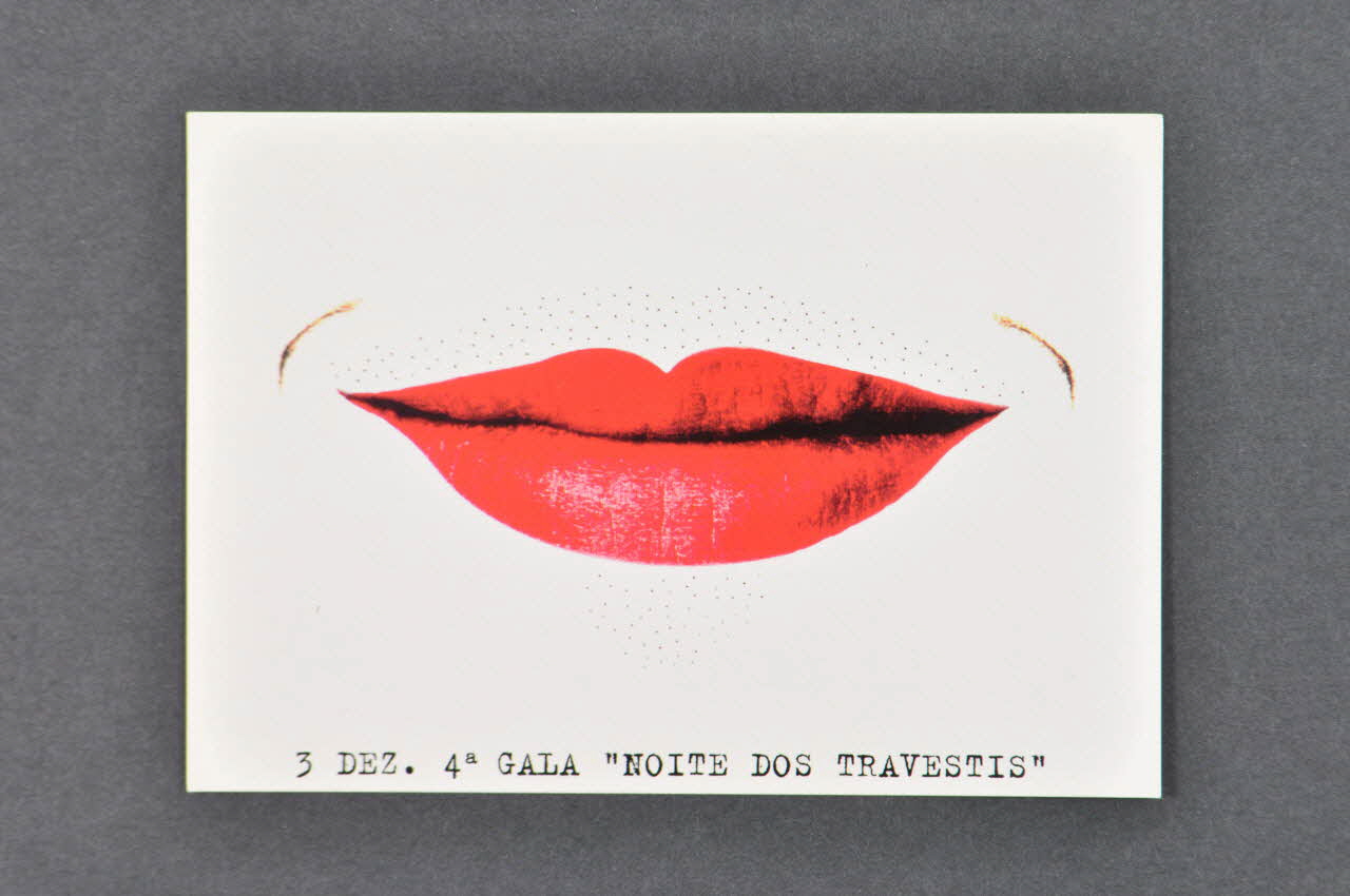 Abraço carte postale "3 Dez. 4° Gala : Noite dos travestis" (lèvres rouges) (3 déc 4° gala. Nuit des travestis) Portugal 1996 2003.109.164 Photo Mucem