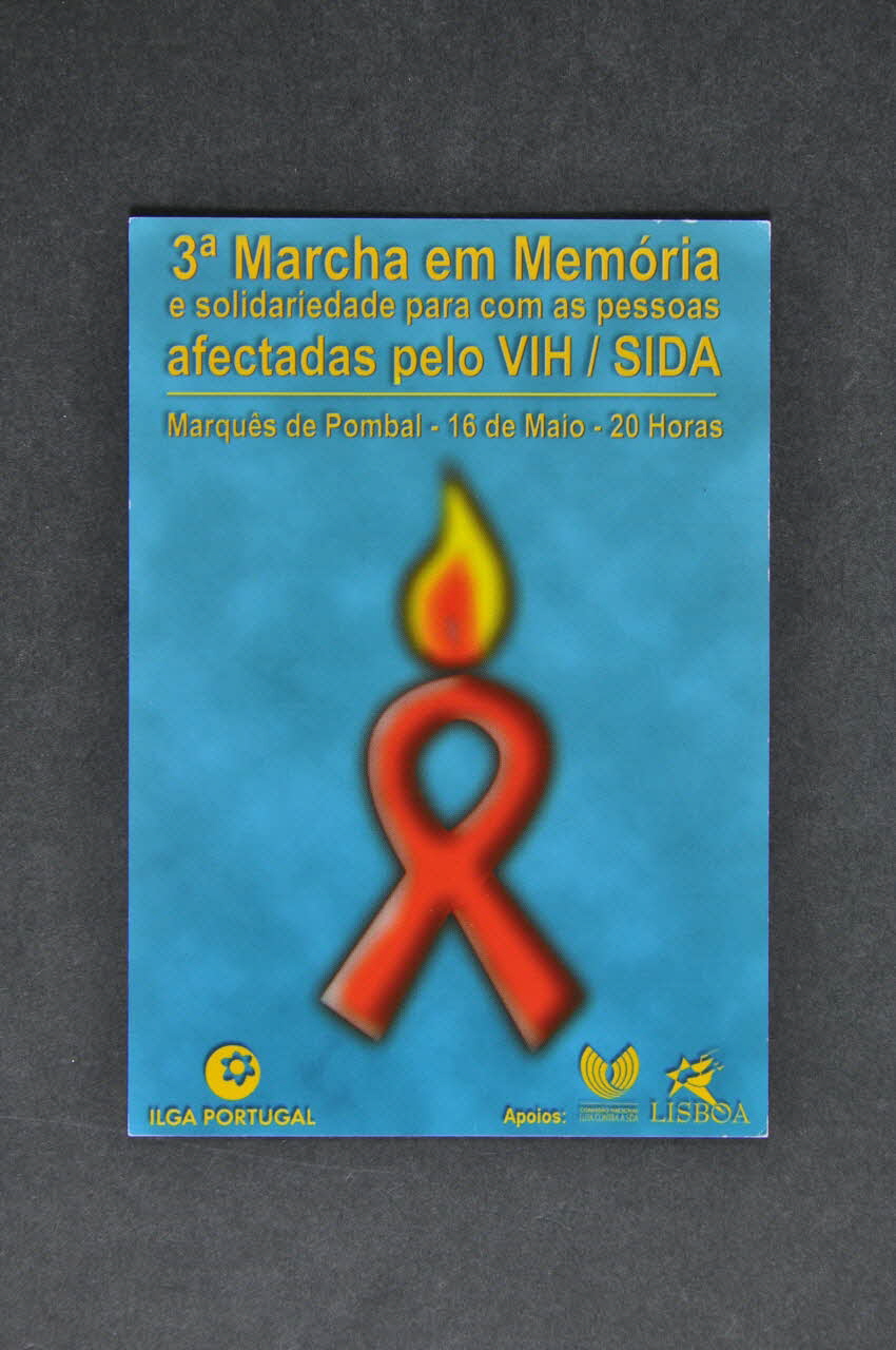 carte postale "3° Marcha em Memoria e solidariedade para com as pessoas afectadas pelo VIH/SIDA" (3ème marche en mémoire et solidarité avec les personnes affectées par le VIH/Sida) 2003.109.171 Photo Mucem