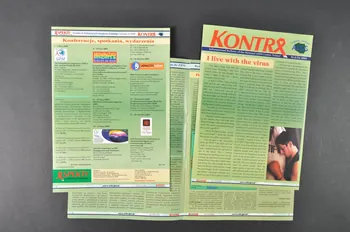 Krajowe Centrum Ds Aids (The National Aids Center) Bulletin d'information "Kontra", 2005, n°2/24 : "I live with the virus" (Je vis avec le virus) Pologne 2005 2005.120.47.1-3  Photo Mucem