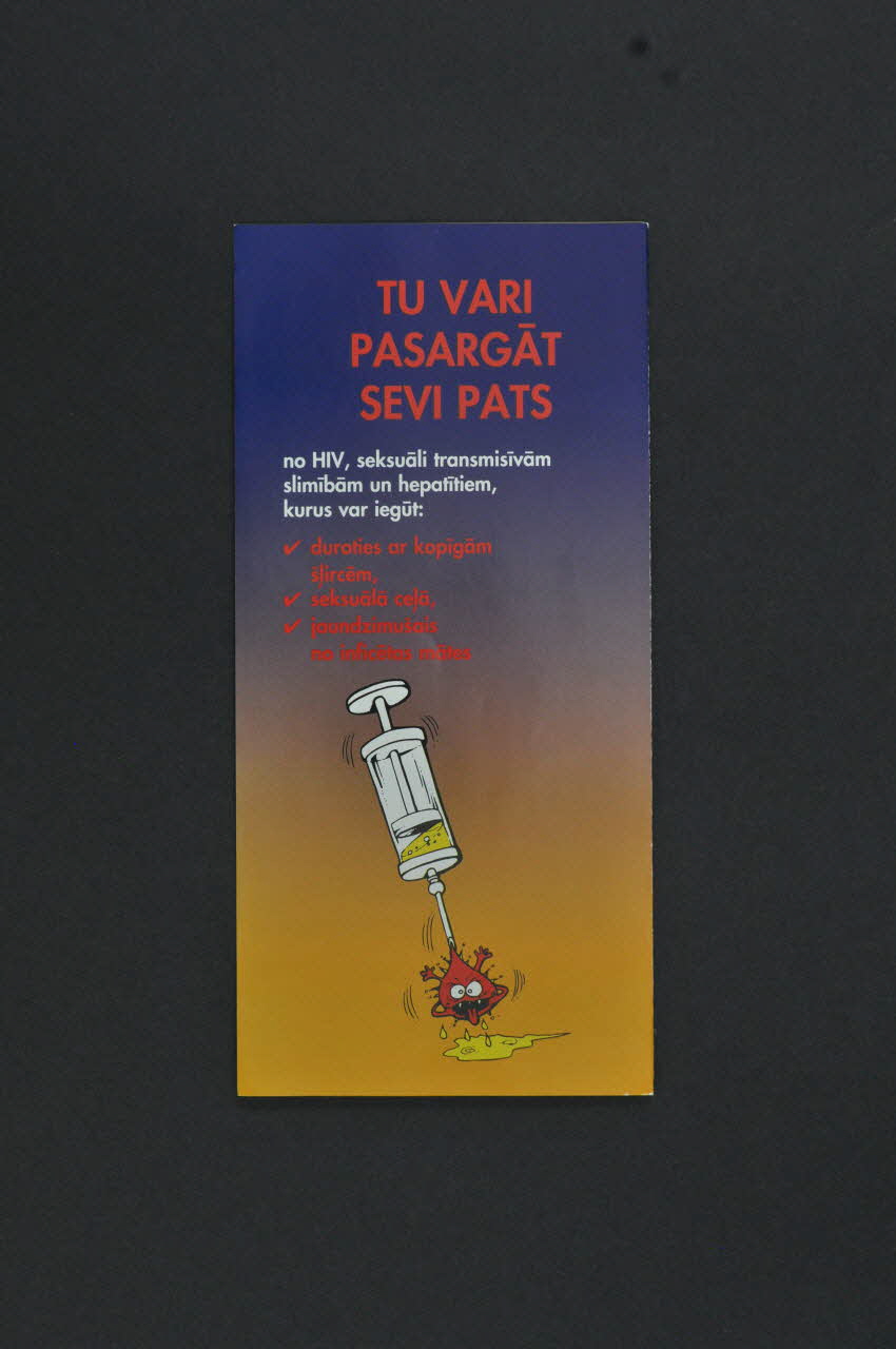 Aids Prevention Center Dépliant Tu vari pasargat sevi pats Lettonie 1990 2005.121.20 Photo Mucem