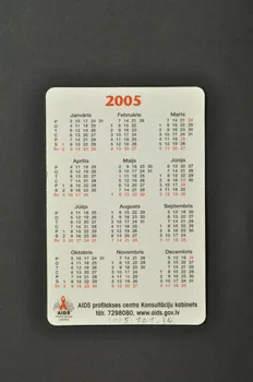 Aids Prevention Center Carte calendrier "Davanas meitenem. Jayesaino !" (spermatozoïdes) Lettonie 2005 2005.121.34 Photo Mucem