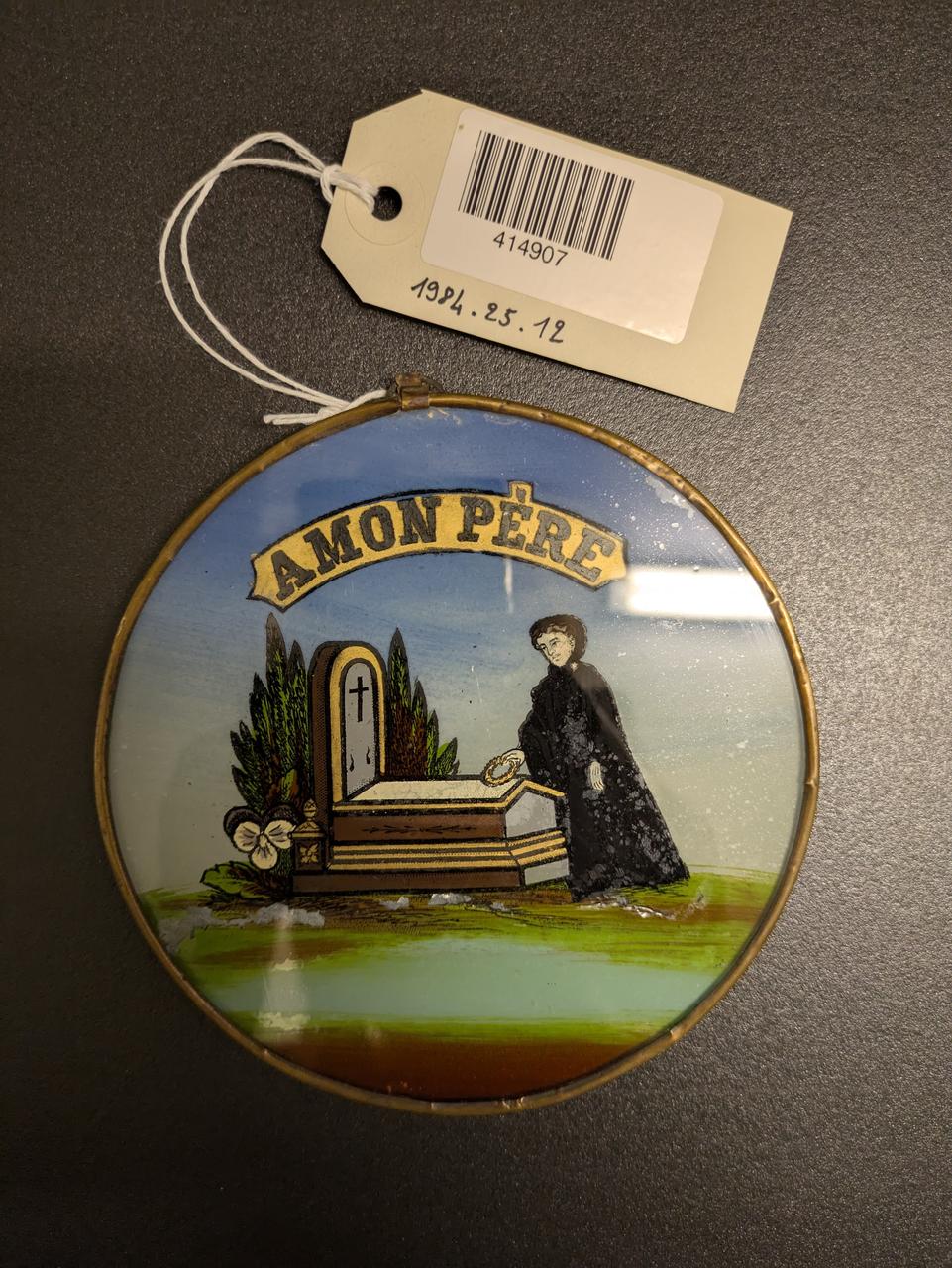 peinture sous verre A MON PERE 1984.25.12 Photo Mucem