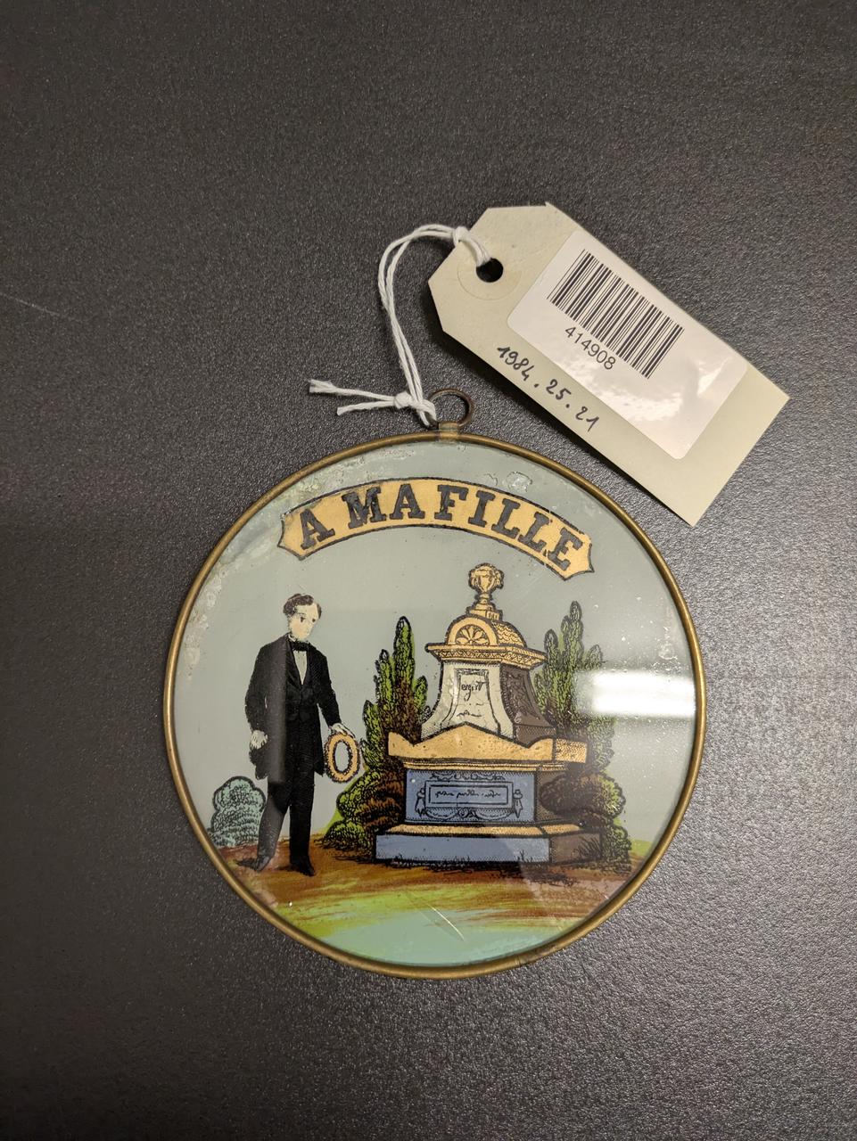 peinture sous verre A MA FILLE 1984.25.21 Photo Mucem