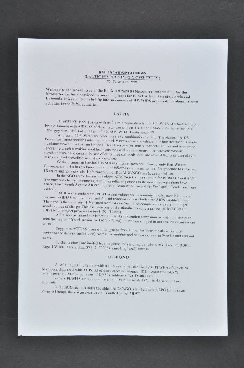 Agihas Feuille d'information Lettonie 2000 2005.121.40.17 Photo Mucem