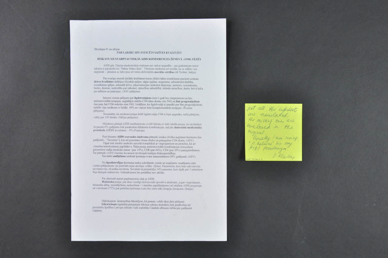 Agihas Feuille d'information Lettonie 1999 2005.121.40.2.1-2 Photo Mucem