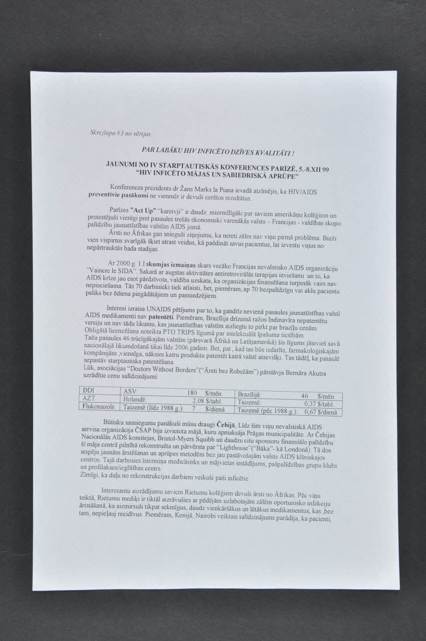 Agihas Feuille d'information Lettonie 1999 2005.121.40.4 Photo Mucem