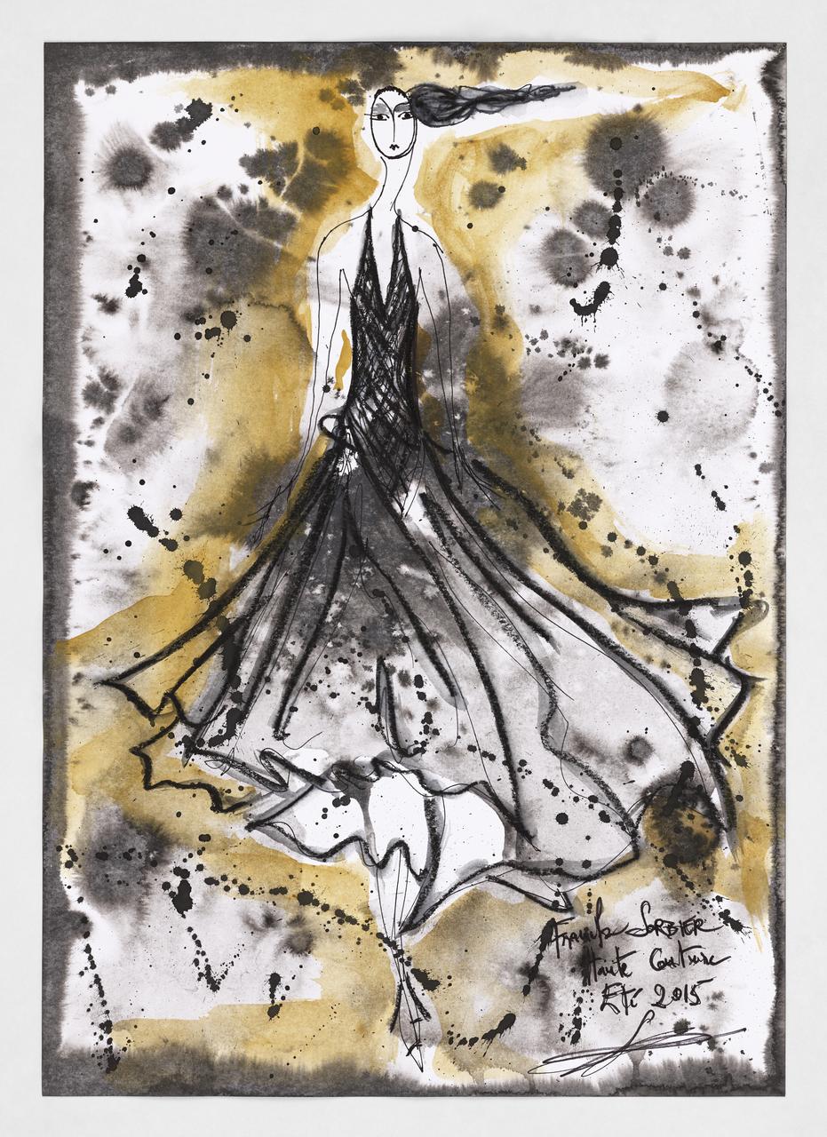 Franck Sorbier dessin Pirate et la danse des foulards Ile-de-France, France 2015 2024.28.6 Photo Mucem / Marianne Kuhn