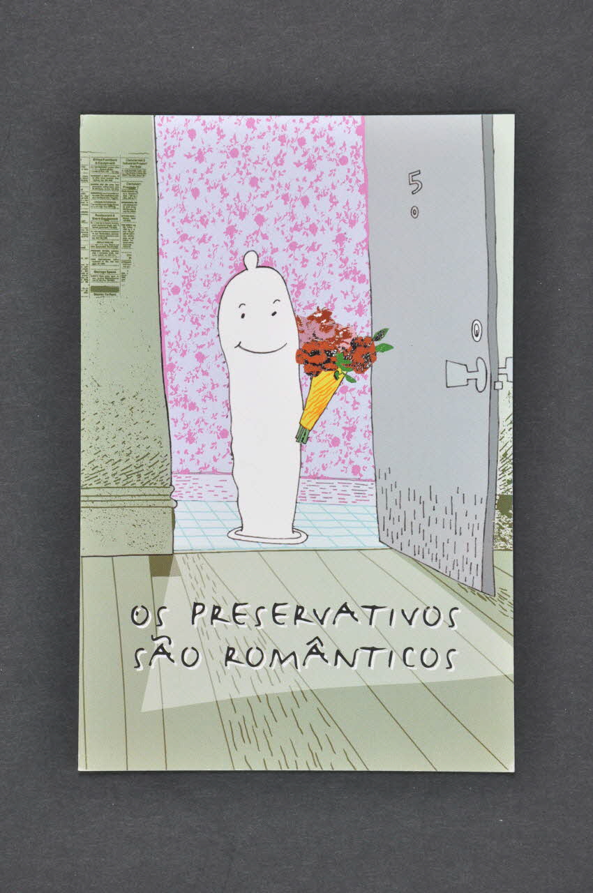 Abraço carte postale "Os preservativos sao romanticos" (Les préservatifs sont romantiques) Portugal 1998/9 2003.109.262 Photo Mucem