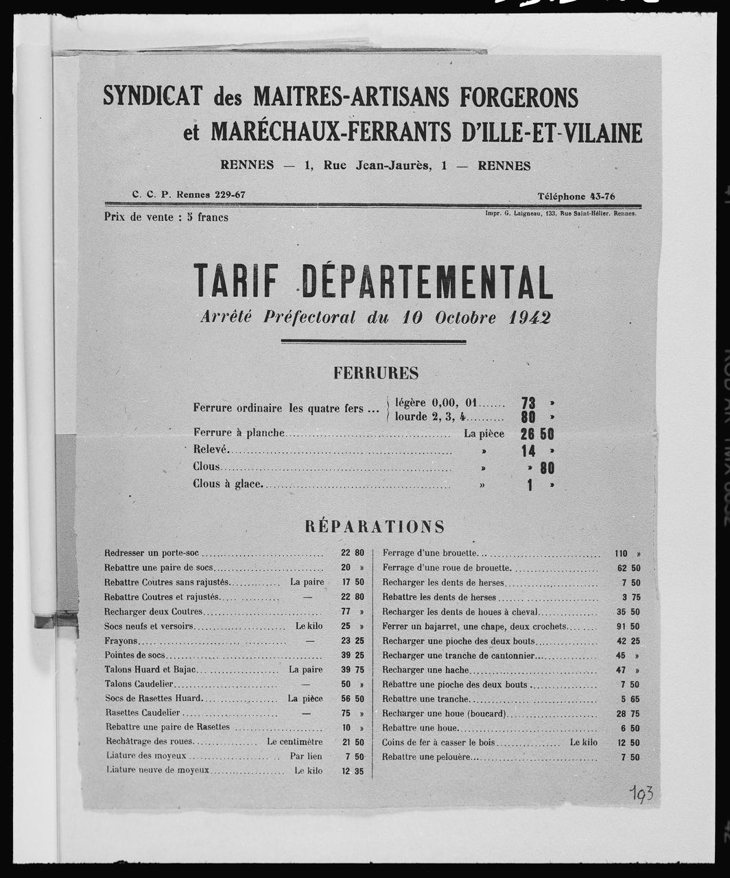 photographie Syndicat des maitres-artisans forgerons... (MS 44.131.1, b.12) Ph.1999.51.6 Photo © Musée des Civilisations de lEurope et de la Méditerranée/Adam, Danièle