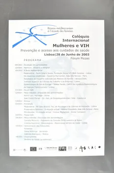 Abraço affiche Affiche "Coloquio Internacional Milheres e VIH" (Colloque International. Femmes et VIH) Portugal 2003 2003.109.27  Photo Mucem
