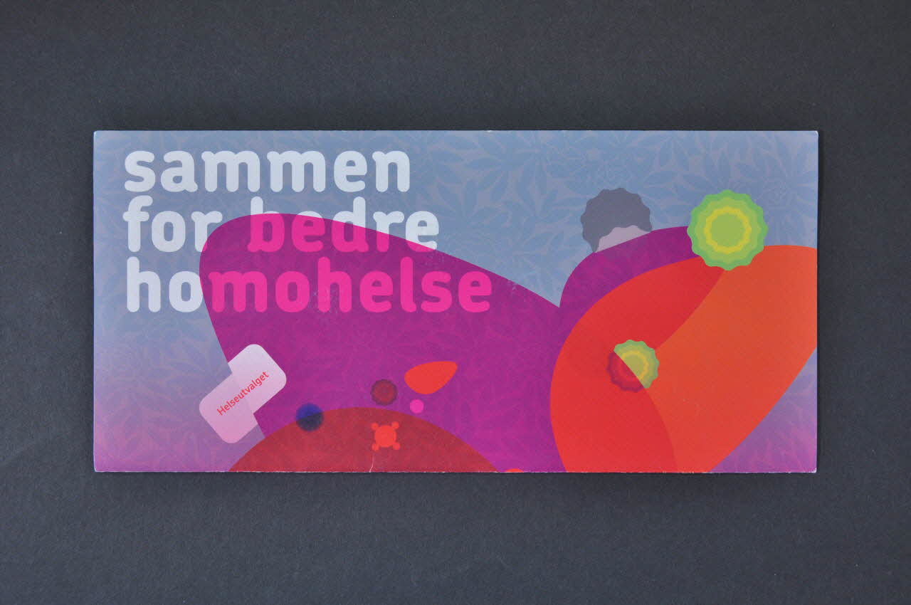 Dépliant "Sammen for bedre homohelse" (Ensemble pour une meilleure santé gaie) 2005.122.6 Photo Mucem