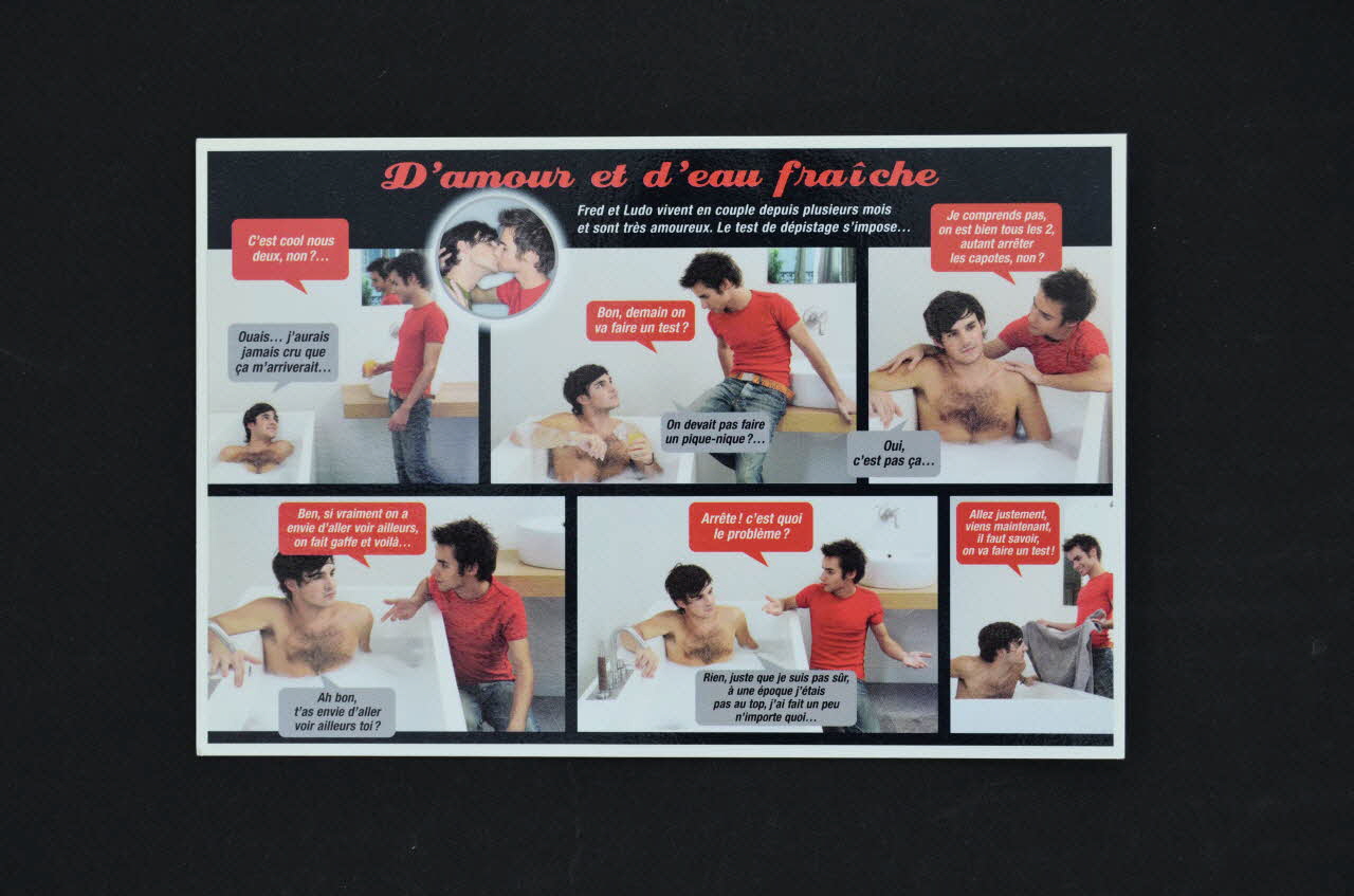 carte postale "D'amour et d'eau fraiche / Jouez la carte du dépistage" 2005.123.13 Photo Mucem