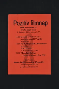 Hatter flyer "Pozitiv filmnap "(Journée du film positif) Hongrie 1998/11/29 2005.124.1 Photo Mucem