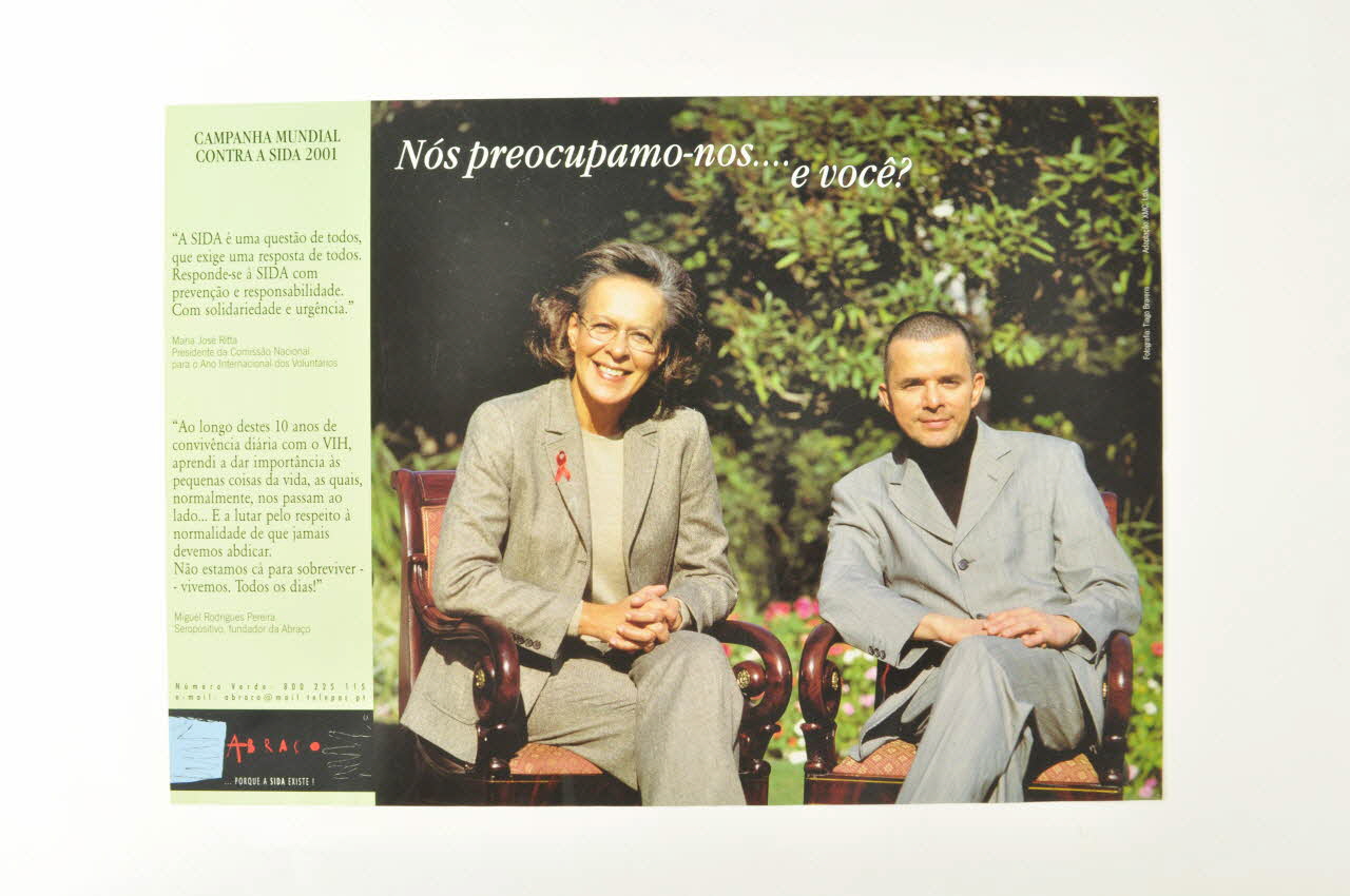 Abraço affiche "Nos preocupamo-nos... e vocè? (Cela nous concerne, et vous?) (Maria José Ritta et Miguel Rodrigues Pereira) Portugal 2001 2003.109.6 Photo Mucem