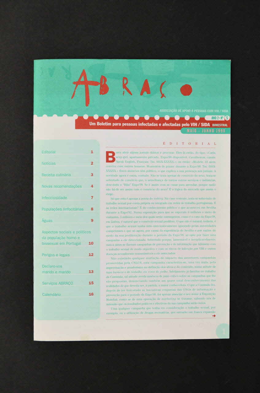 Abraço revue Abraço. Um Boletim para pessoas infectadas e afectadas pelo VIH/SIDA Portugal 1998 2003.109.69 Photo Mucem