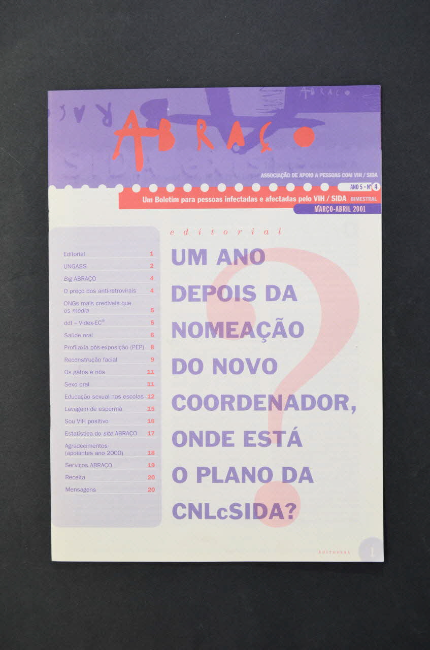 Abraço revue Abraço. Um Boletim para pessoas infectadas e afectadas pelo VIH/SIDA Portugal 2001 2003.109.87 Photo Mucem
