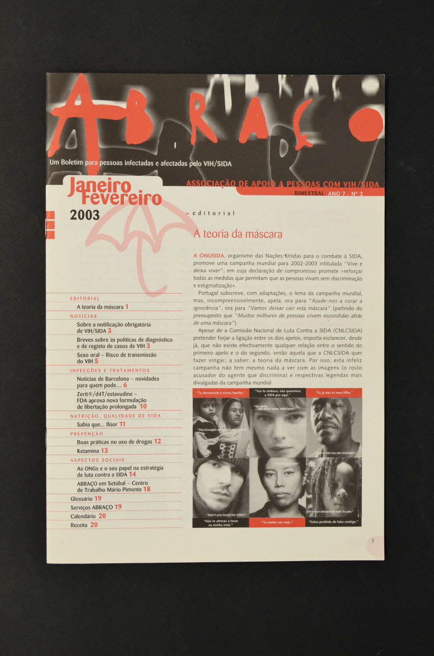 Abraço revue Abraço. Um Boletim para pessoas infectadas e afectadas pelo VIH/SIDA Portugal 2003 2003.109.92 Photo Mucem