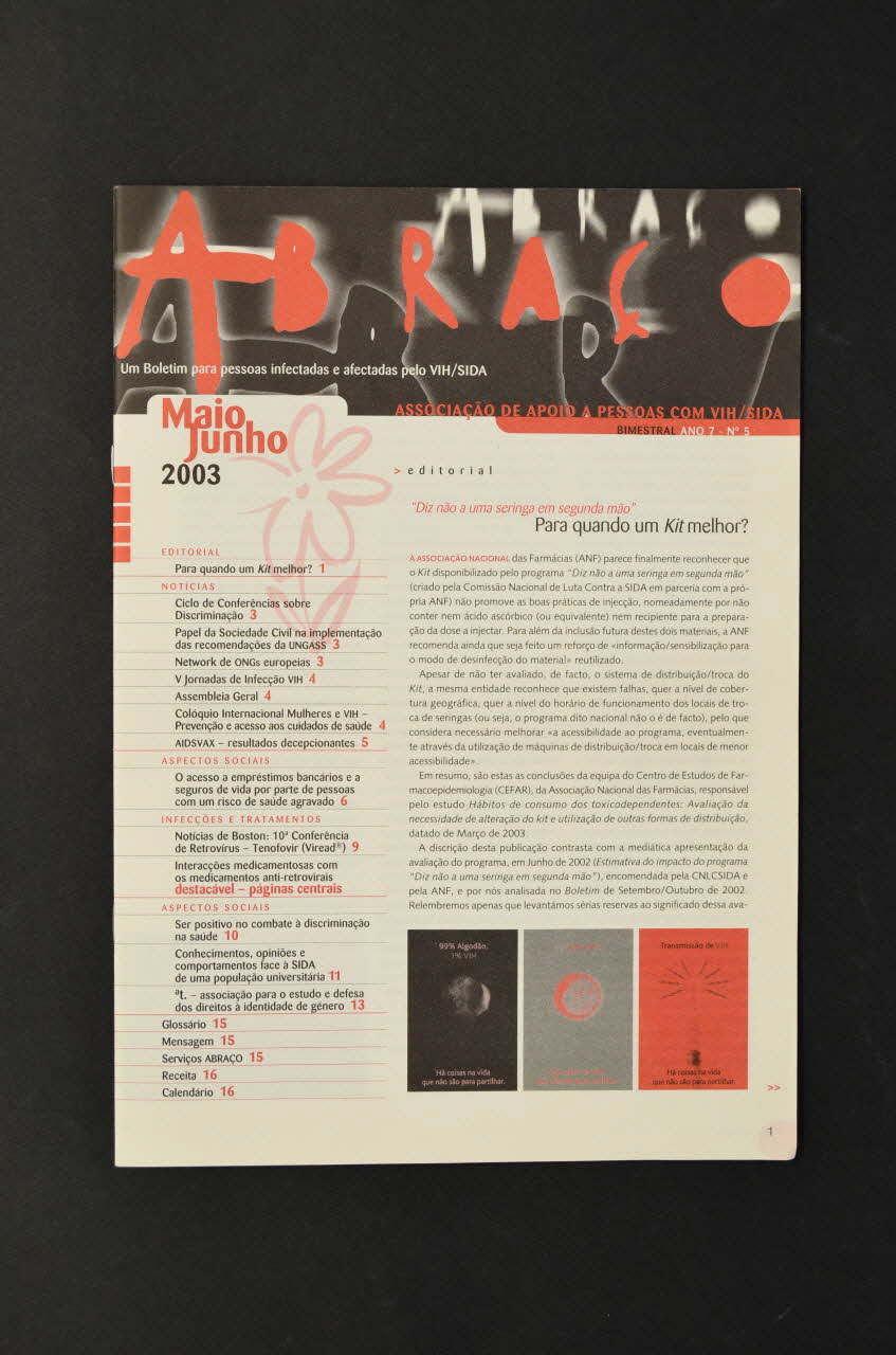 Abraço revue Abraço. Um Boletim para pessoas infectadas e afectadas pelo VIH/SIDA Portugal 2003 2003.109.94 Photo Mucem