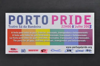 Portugal Pride tract "Porto Pride" 5 julho 2003" Portugal 2003/7/5 2003.110.24 Photo Mucem