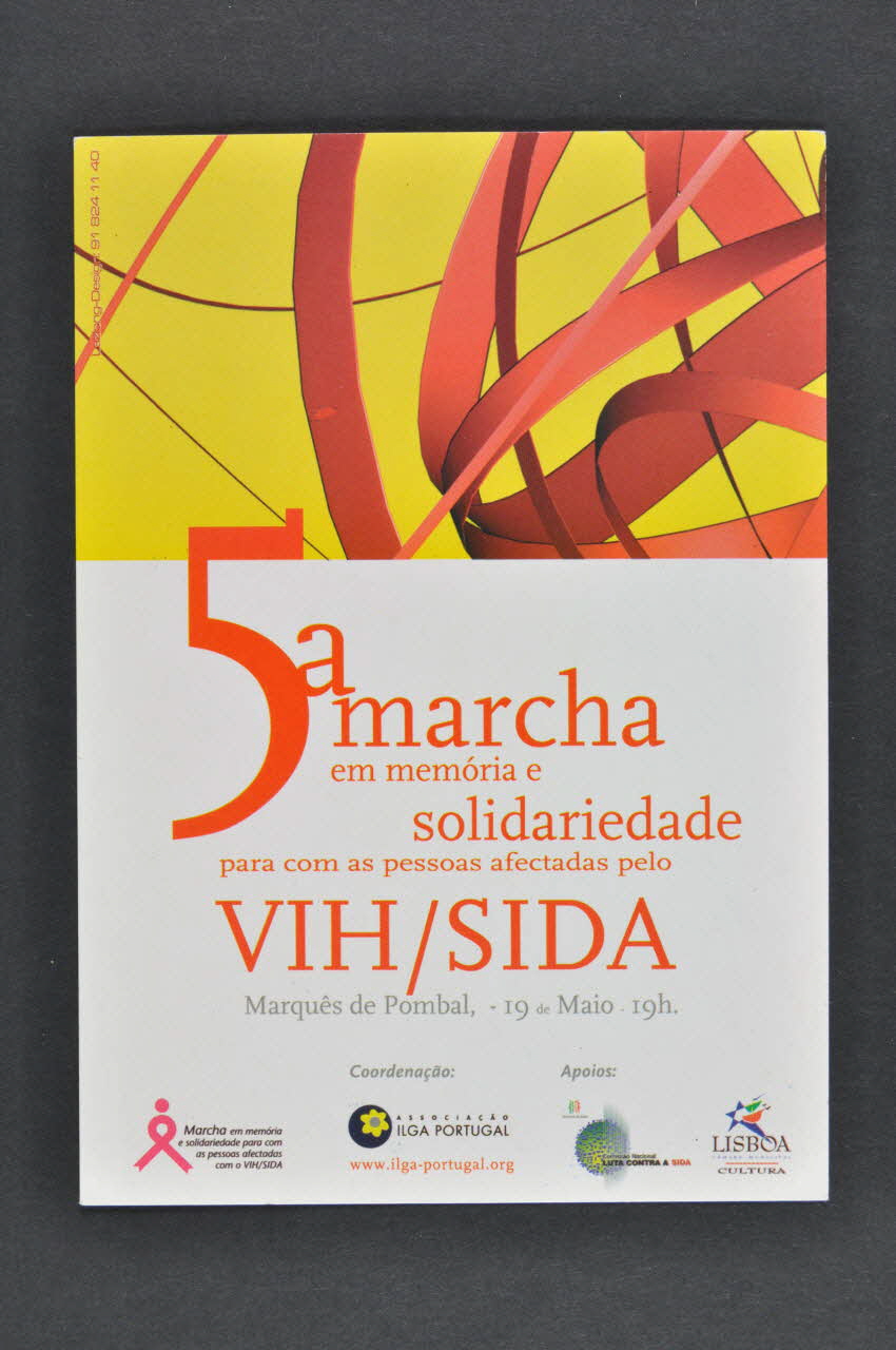 ILGA Portugal carte 5a marcha en memoria e solidariedade para com as pessoas afectadas pelo VIH / SIDA (5ème marche en mémoire et solidarité avec les personnes affectées du VIH/Sida) Portugal 2003 2003.110.6 Photo Mucem