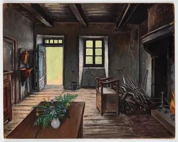 Jean Amblard tableau Intérieur de Montcheneix Auvergne, France 1960-1965 2025.26.6  Photo Mucem / Marianne Kuhn