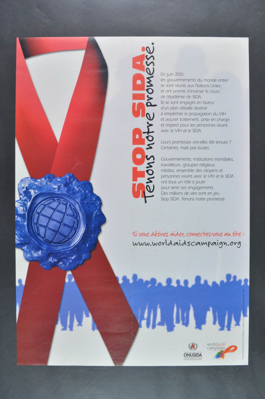 Onusida affiche "Stop sida. Tenons notre promesse" International 2005 2005.172.6 Photo Mucem