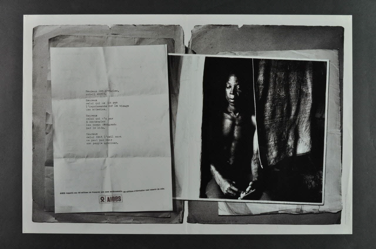 AIDES affiche "Heureux les aveugles est-il écrit..." / Aides rappelle aux 80 millions de Français que sans médicaments, 80 millions d'Africains vont mourir du sida France 2004 2004.168.1 Photo Mucem
