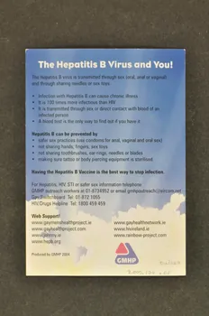 Gay Men Health Project Carte d'information " 5 Steps to immunity. The hepatitis B vaccine and you ! "  (5 pas vers l'immunité. Le vaccin de l'hépatite B et vous !) Irlande 2005 2005.174.6 Photo Mucem