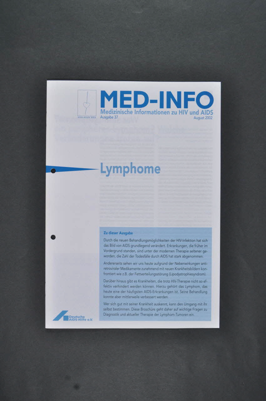 Deutsche Aids-Hilfe Revue associative "Med-Info" / Lymphome Allemagne 2002/8 2003.111.207 Photo Mucem