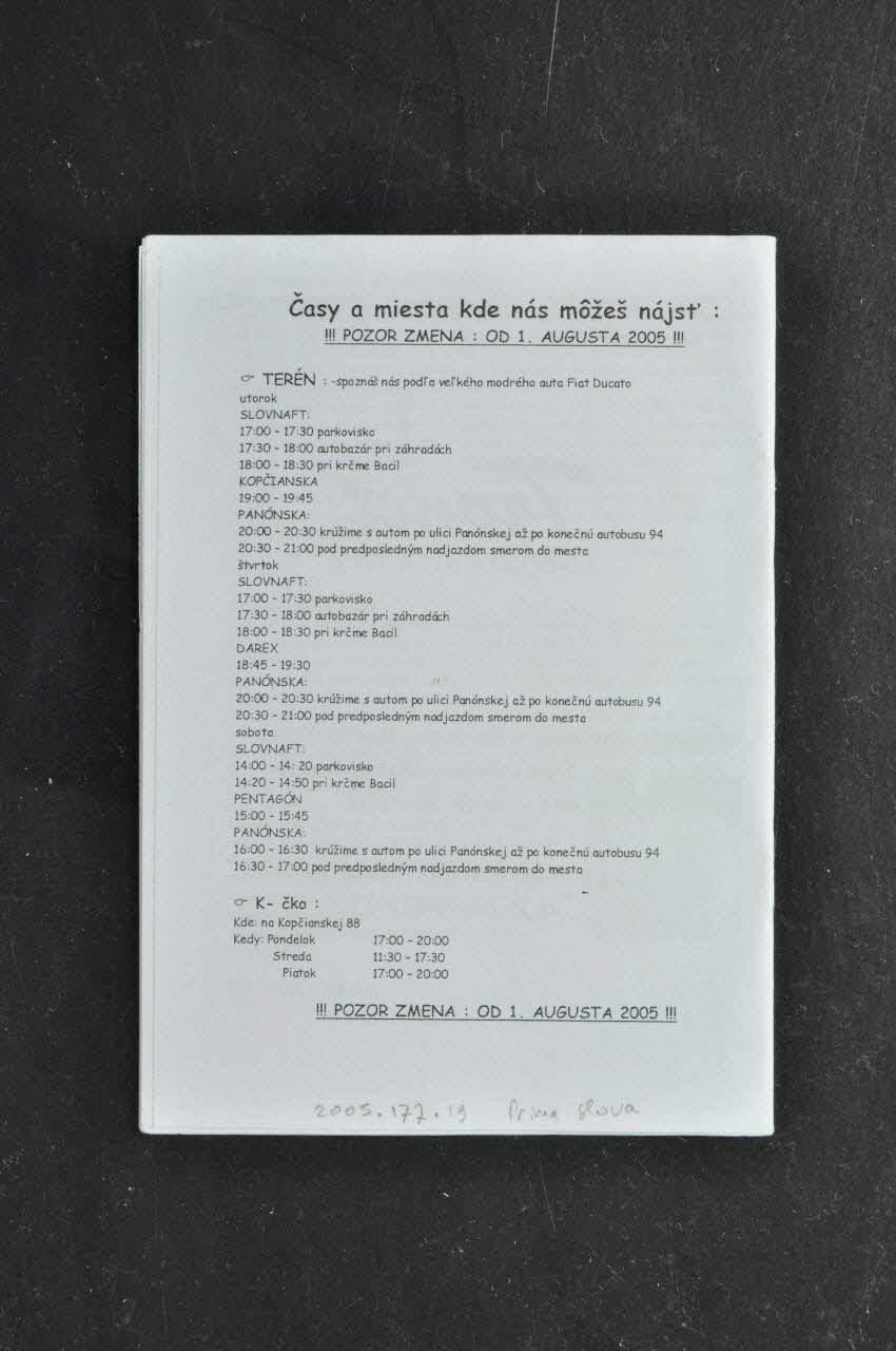 Bulletin d'information "Na ceste", n° 11, septembre 2005 Slovaquie 2005/9 2005.177.19 Photo Mucem