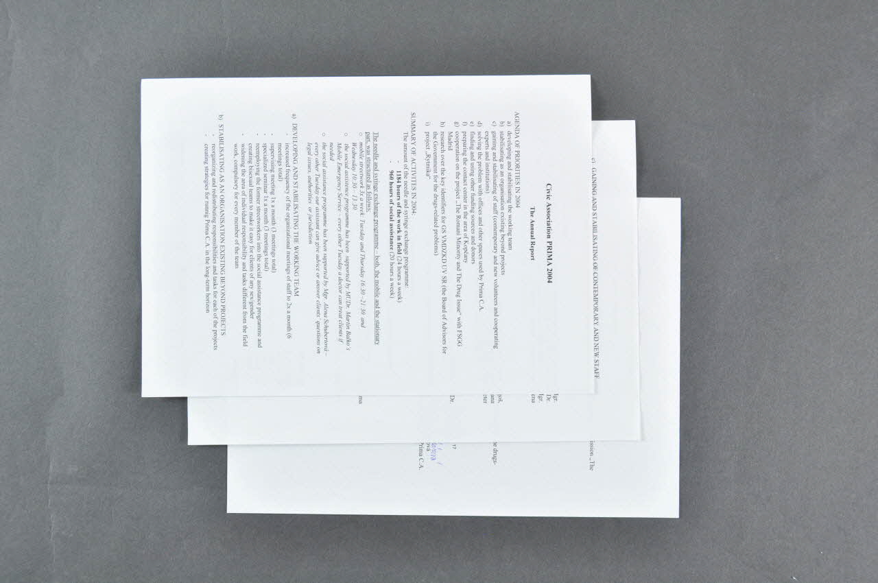 Rapport "Civic Association Prima 2004" (en anglais) Slovaquie 2004 2005.177.2.1-3 Photo Mucem