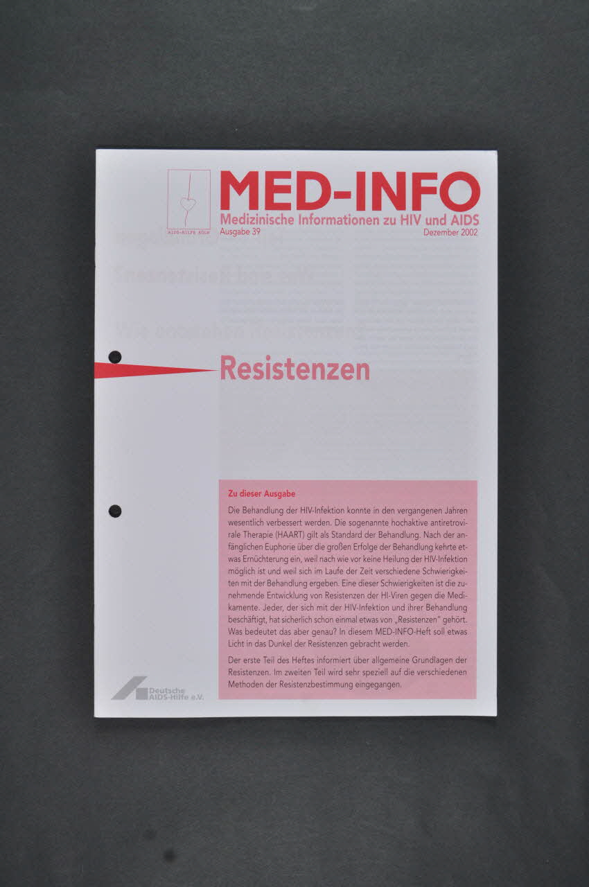 Aids-Hilfe KöLn Revue associative "Med-Info" / Resistenzen (Résistances) Allemagne 2002/12 2003.111.209 Photo Mucem