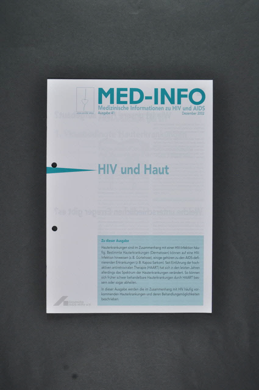 Aids-Hilfe KöLn Revue associative "Med-Info" / HIV und Haut (VIH et peau) Allemagne 2002/12 2003.111.211 Photo Mucem