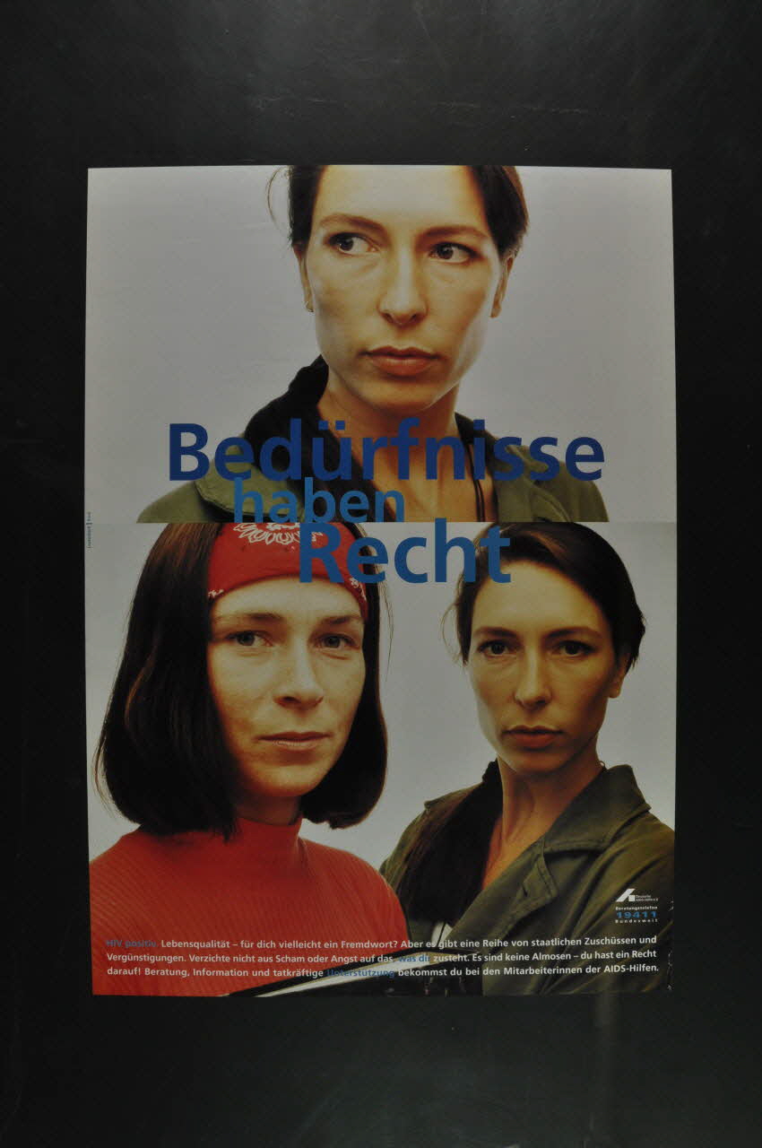 affiche "Bedürfnisse haben Recht" (Les besoins ont des droits??) 2003.111.34 Photo Mucem