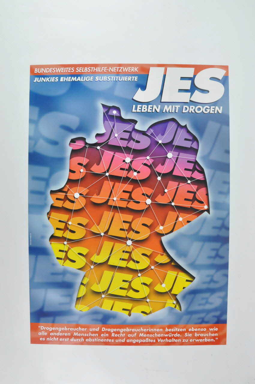 affiche "JES Leben mit Drogen" (Vivre avec les drogues) 2003.111.39 Photo Mucem