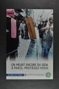 Bertrand Delanoë affiche On meurt encore du sida à Paris. Protégez-vous France 2002 2004.192.4  Photo Mucem