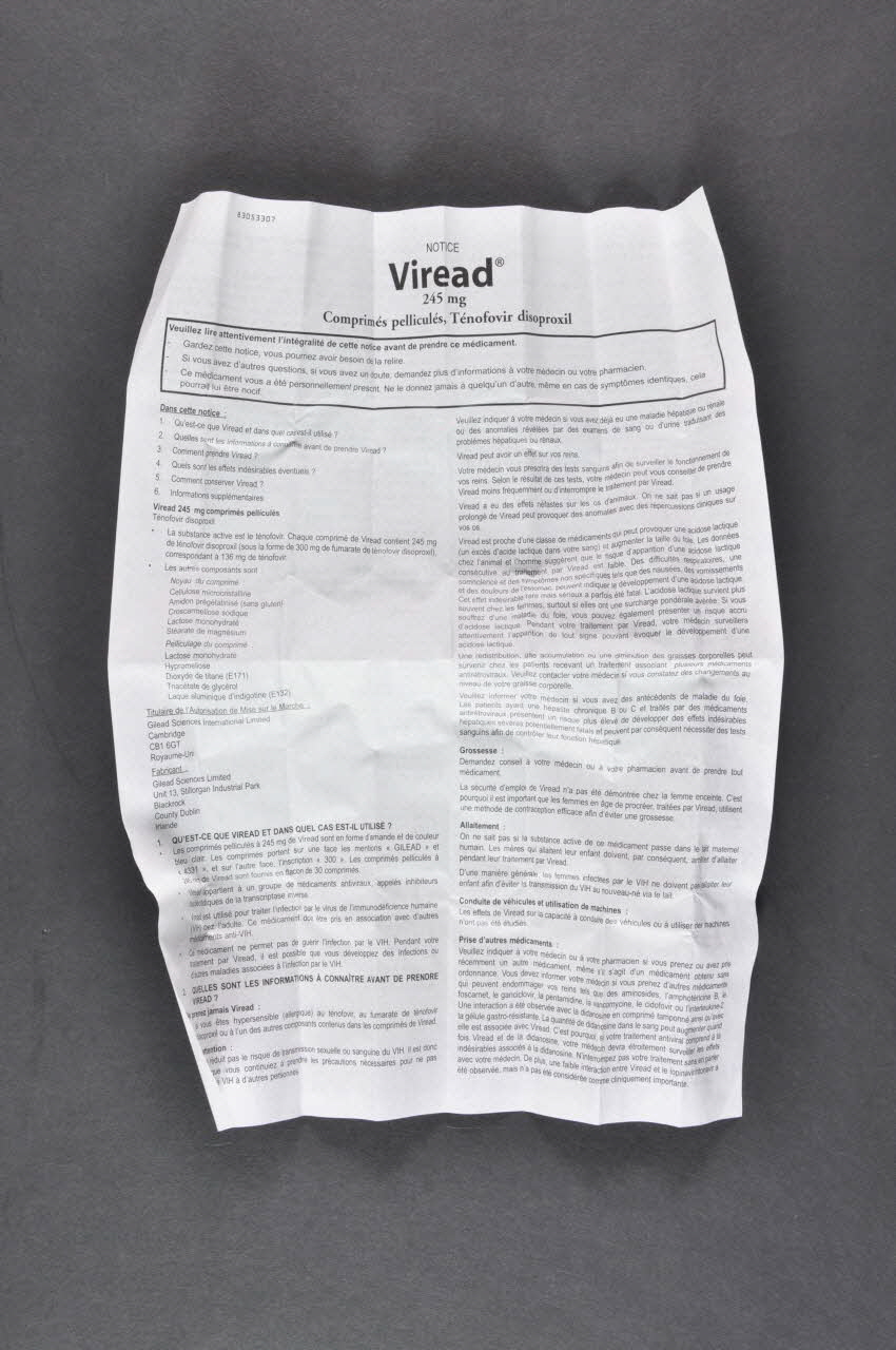 Gilead notice Vireadt France 2004 2004.195.5.3 Photo Mucem