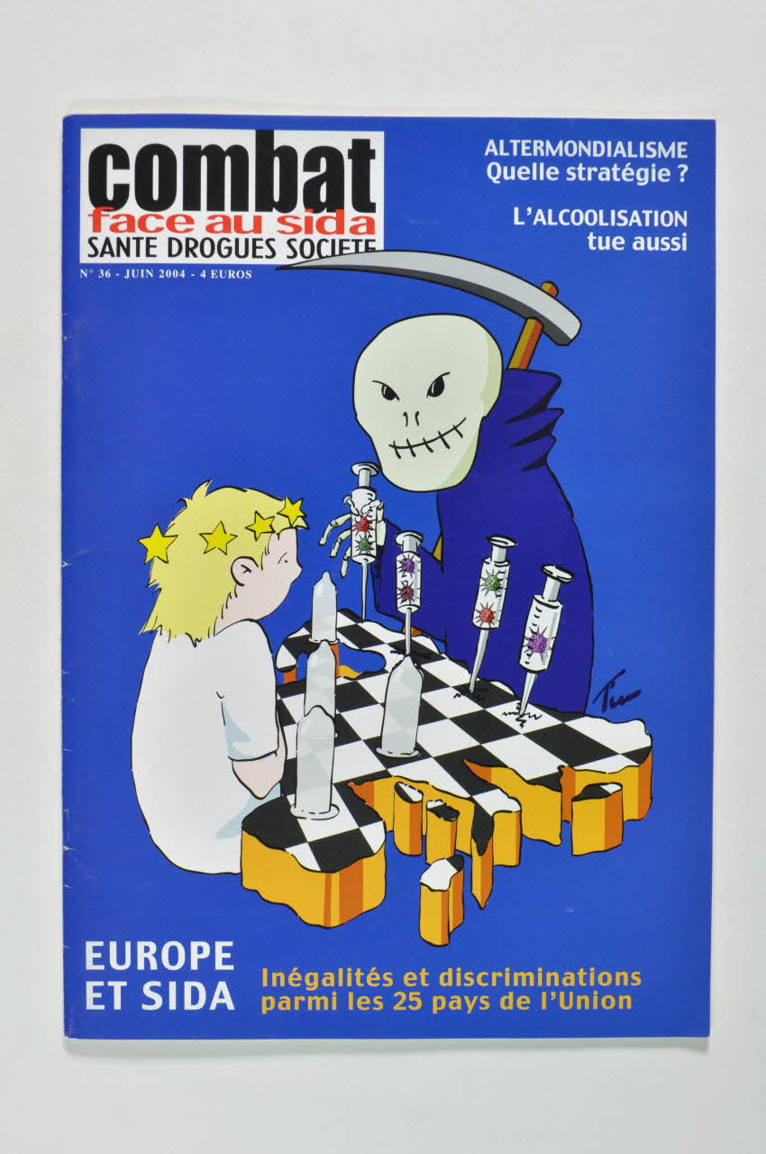 Combat face au Sida Revue associative "Combat face au sida", n°36, juin 2004 : "Europe et sida. Inégalités et discriminations parmi les 25 pays de l'Union." France 2004 2004.198.14 Photo Mucem