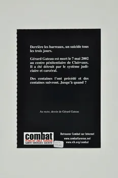Combat face au Sida flyer "Derrière les barreaux, un suicide tous les trois jours" France 2004 2004.198.6 Photo Mucem